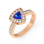 Sapphire Glow Triangle Diamond Ring