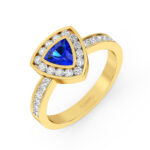 Sapphire Glow Triangle Diamond Ring