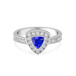 Sapphire Glow Triangle Diamond Ring