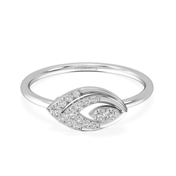 Delicate Open-Leaf Diamond Ring