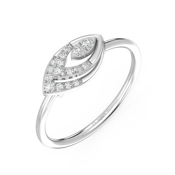 Delicate Open-Leaf Diamond Ring