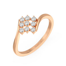 Royal Nine Diamond Square Ring