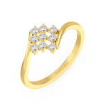 Royal Nine Diamond Square Ring