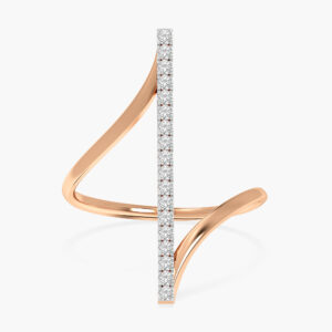 Vertical Line Diamond Ring