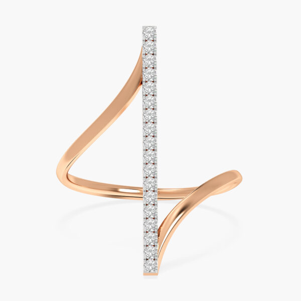 Vertical Line Diamond Ring