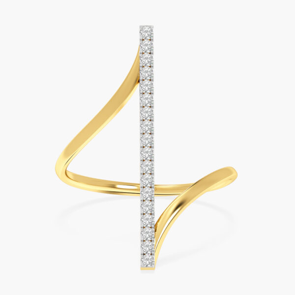 Vertical Line Diamond Ring