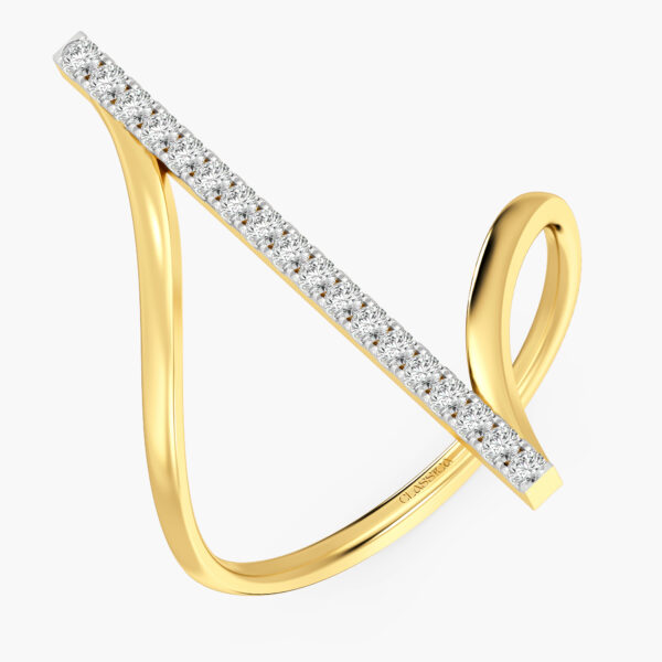 Vertical Line Diamond Ring