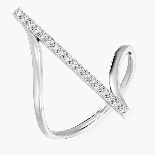 Vertical Line Diamond Ring