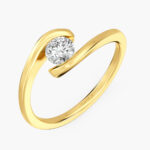 Twisted Gold Band With Solitaire Stone