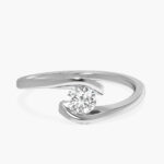 Twisted Gold Band With Solitaire Stone