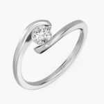 Twisted Gold Band With Solitaire Stone