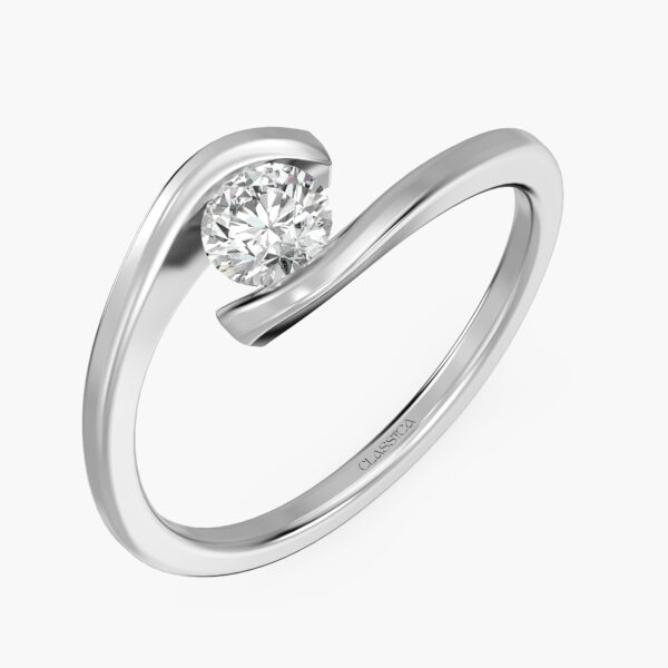 Twisted Gold Band With Solitaire Stone