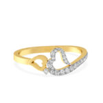 Rose Gold Heart Ring With Sparkling Stone