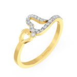 Rose Gold Heart Ring With Sparkling Stone