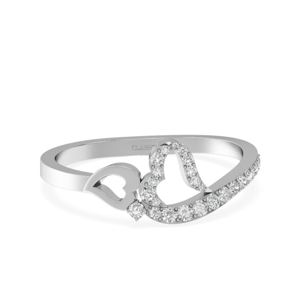Rose Gold Heart Ring With Sparkling Stone