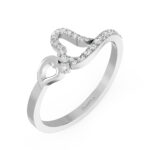 Rose Gold Heart Ring With Sparkling Stone