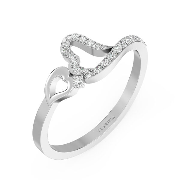 Rose Gold Heart Ring With Sparkling Stone