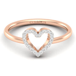 Minimal Heart-Shape Diamond Ring For Her