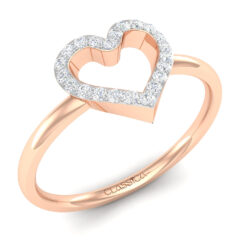 Minimal Heart-Shape Diamond Ring For Her