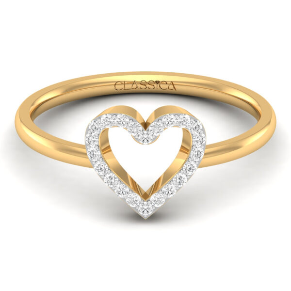 Minimal Heart-Shape Diamond Ring For Her