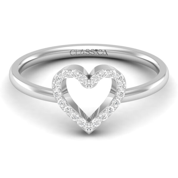 Minimal Heart-Shape Diamond Ring For Her
