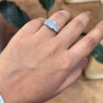 Three Stone Ring  In Silver