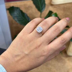 Timeless Cushion Halo Silver Ring