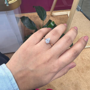 Elegant Pear Shaped CZ Ring In Rose Gold Finish