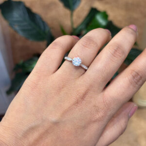 Elegant Round Solitaire Ring With Accents