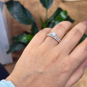 LustroTwins Stone Ring With Rose Gold Finish