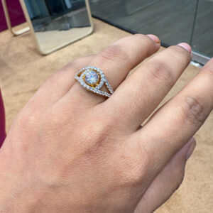 Designer Halo Cluster Silver Ring