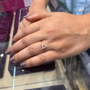 Geometric Style Silver Ring For Women