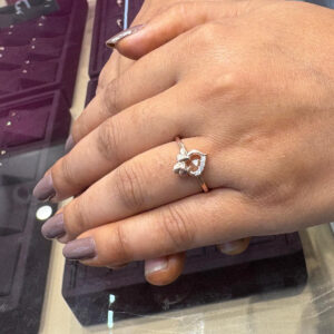 Ladies Ring With Heart And Bow Design