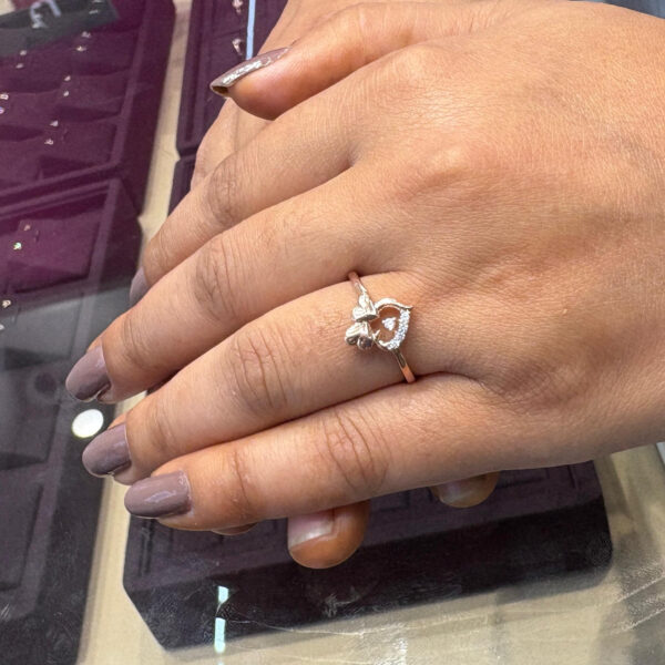 Ladies Ring With Heart And Bow Design