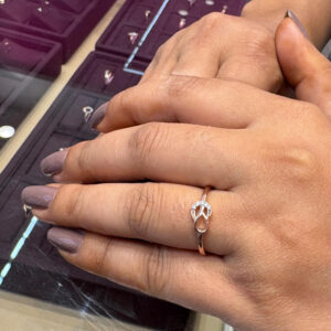 Interlocked Loop Silver Ring With CZ