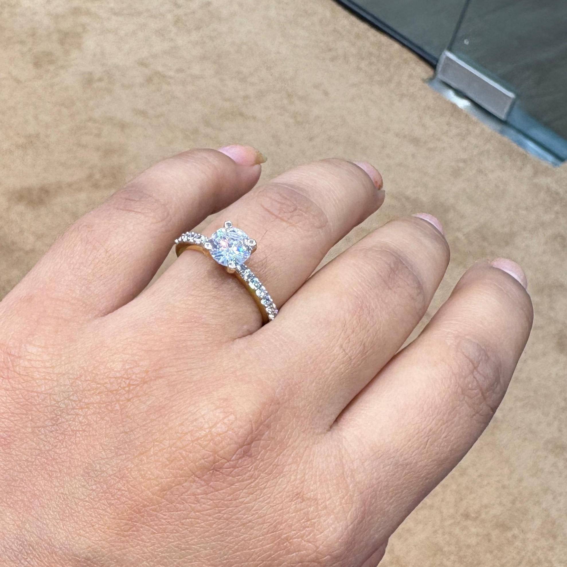 Stunning Solitaire Silver CZ Ring