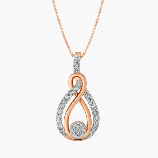 Radiant Swirl Diamond Pendant for Women