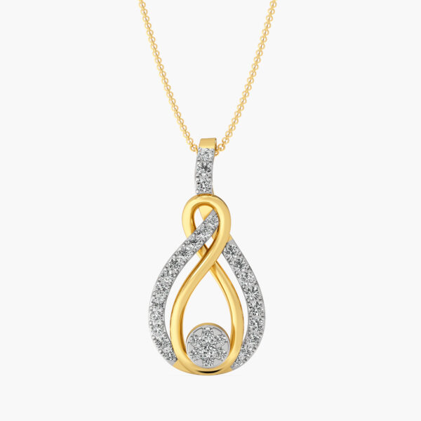 Radiant Swirl Diamond Pendant for Women