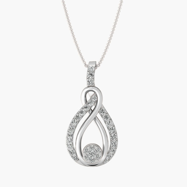 Radiant Swirl Diamond Pendant for Women