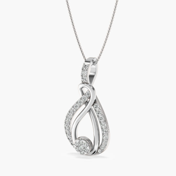 Radiant Swirl Diamond Pendant for Women
