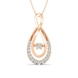 Gold Teardrop Infinity Diamond Pendant