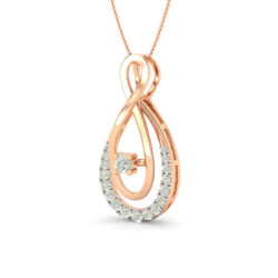 Gold Teardrop Infinity Diamond Pendant