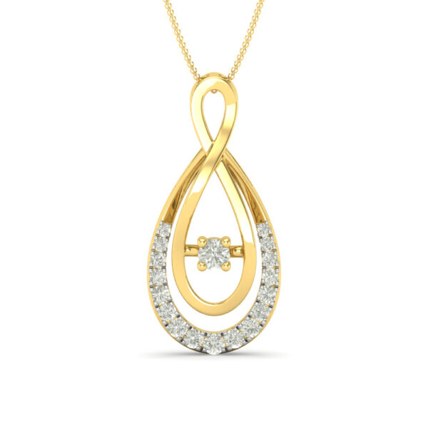 Gold Teardrop Infinity Diamond Pendant