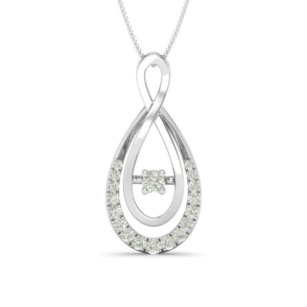 Gold Teardrop Infinity Diamond Pendant