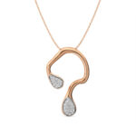 Gold Drop Pendant with Diamond Accents