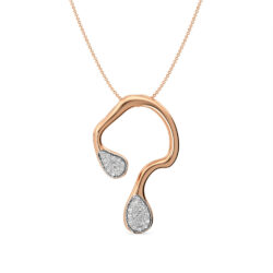 Gold Drop Pendant with Diamond Accents