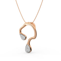 Gold Drop Pendant with Diamond Accents