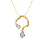 Gold Drop Pendant with Diamond Accents
