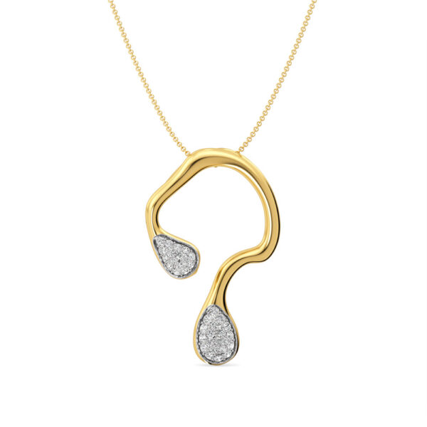 Gold Drop Pendant with Diamond Accents