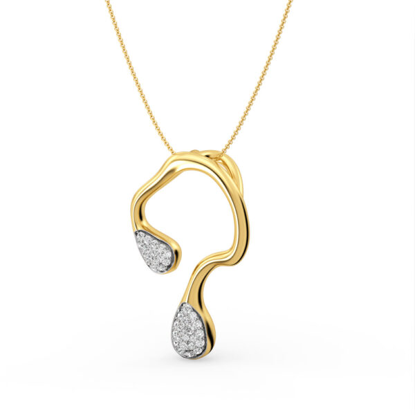 Gold Drop Pendant with Diamond Accents